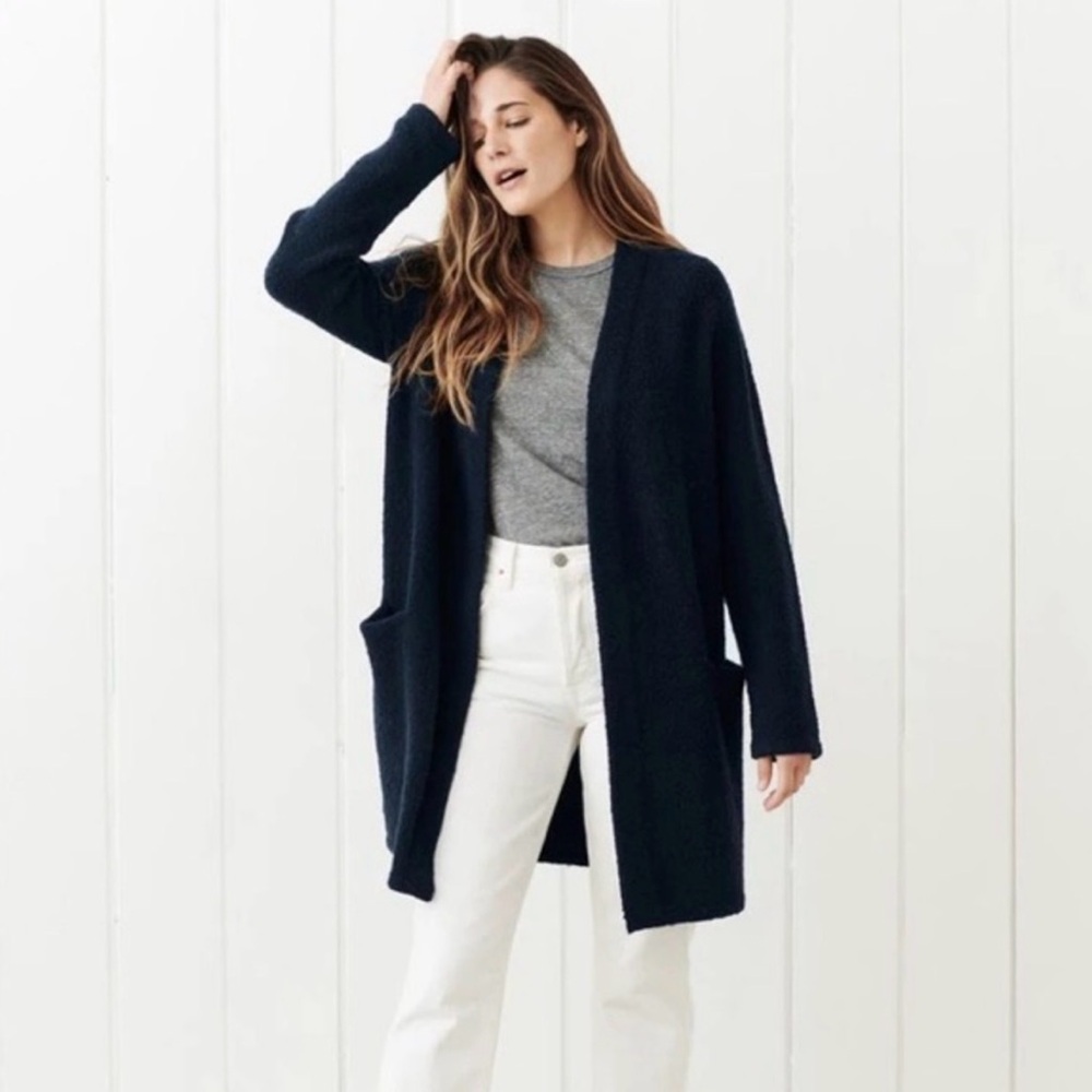 Jenni Kayne Cardigan Sweater Coat - Medium EUC - Navy Blue Discontinued Style